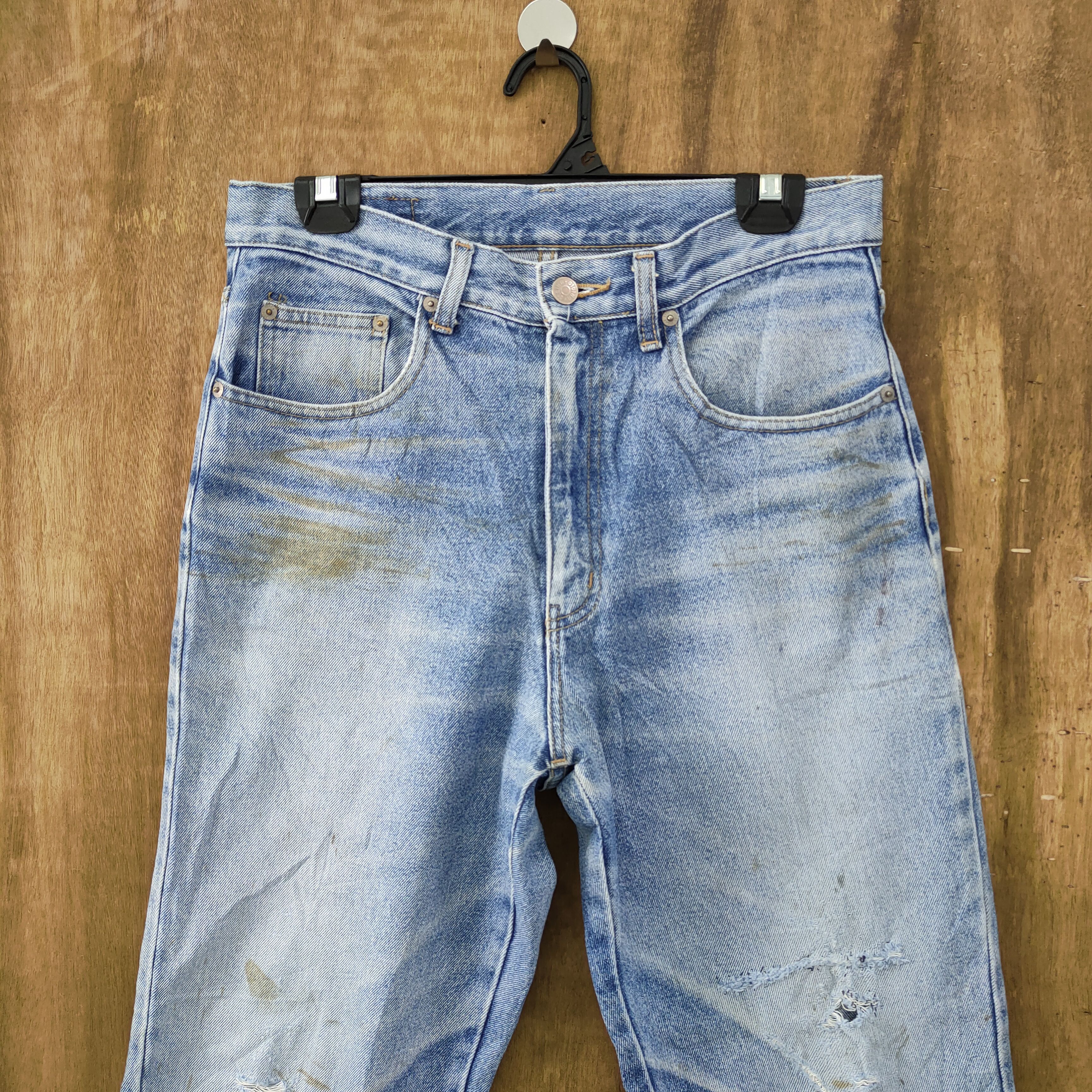 Uniqlo VINTAGE 90' UNIQLO WAREHOUSE FADED RIPPED DENIM JEANS PANTS Size US 30 / EU 46 - 2 Thumbnail