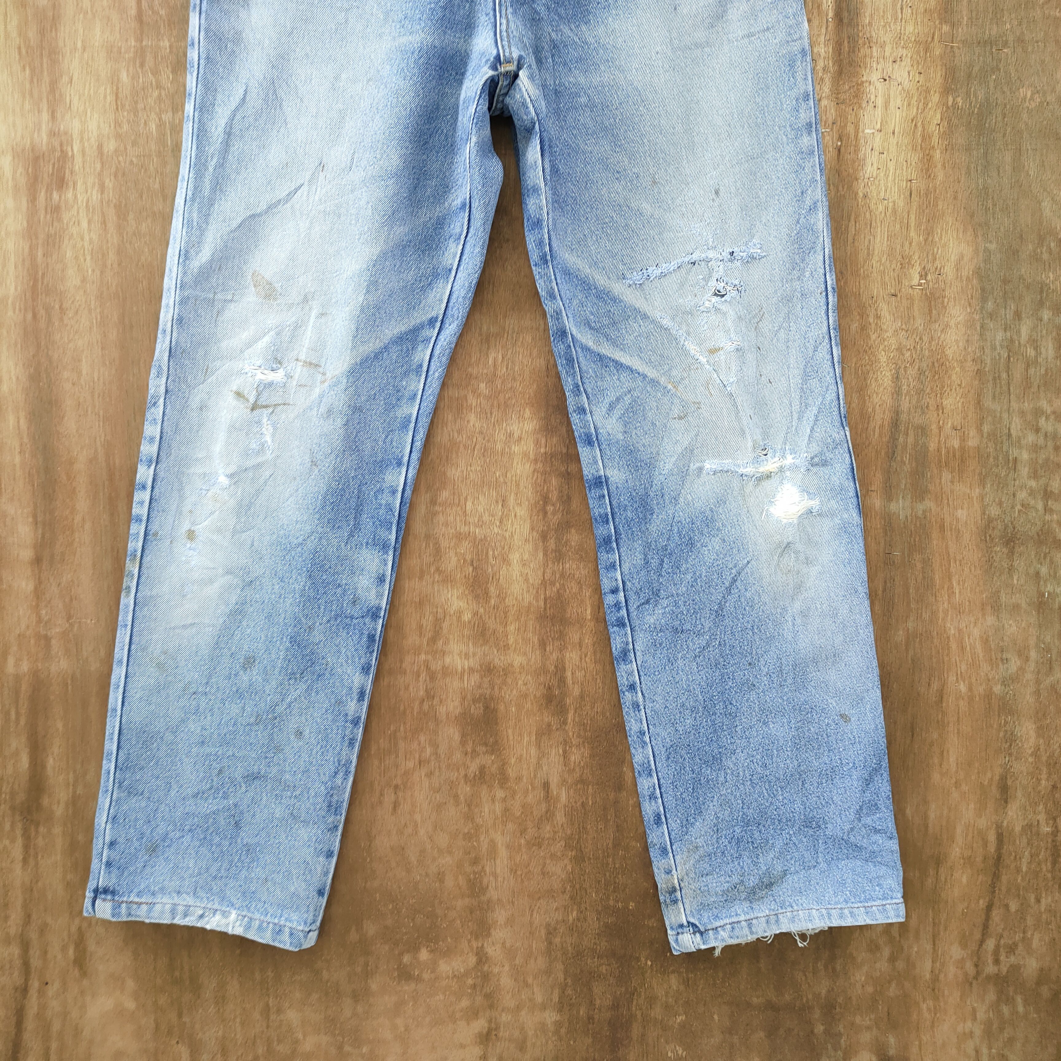 Uniqlo VINTAGE 90' UNIQLO WAREHOUSE FADED RIPPED DENIM JEANS PANTS Size US 30 / EU 46 - 3 Thumbnail