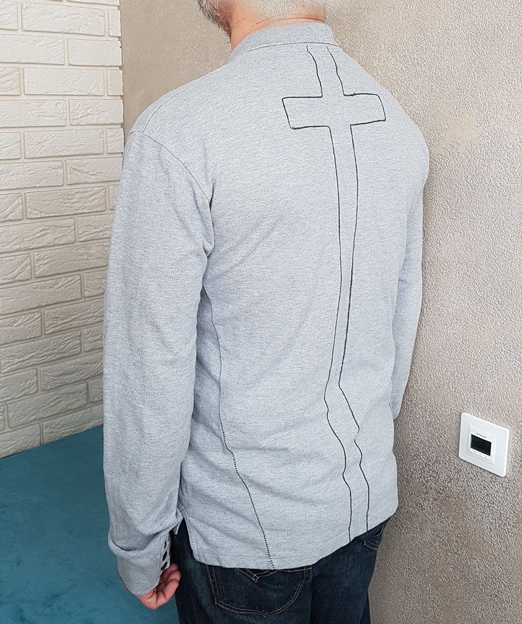 Other RELIGION longsleeve polo skeleton and cross on the back Size US L / EU 52-54 / 3 - 2 Thumbnail