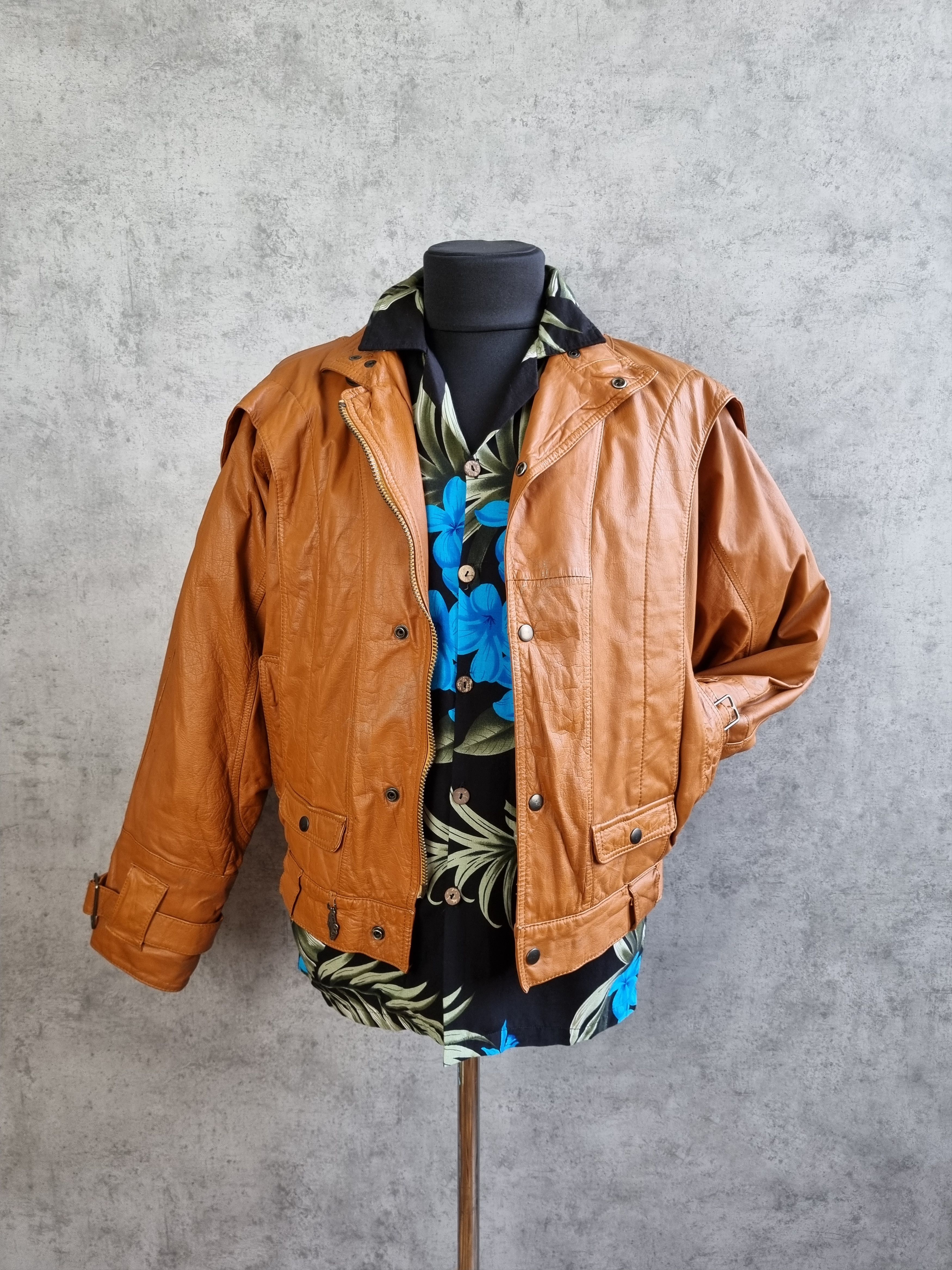 Vintage Rare 80s Real TAXI Driver Leather Jacket Size US M / EU 48-50 / 2 - 1 Thumbnail