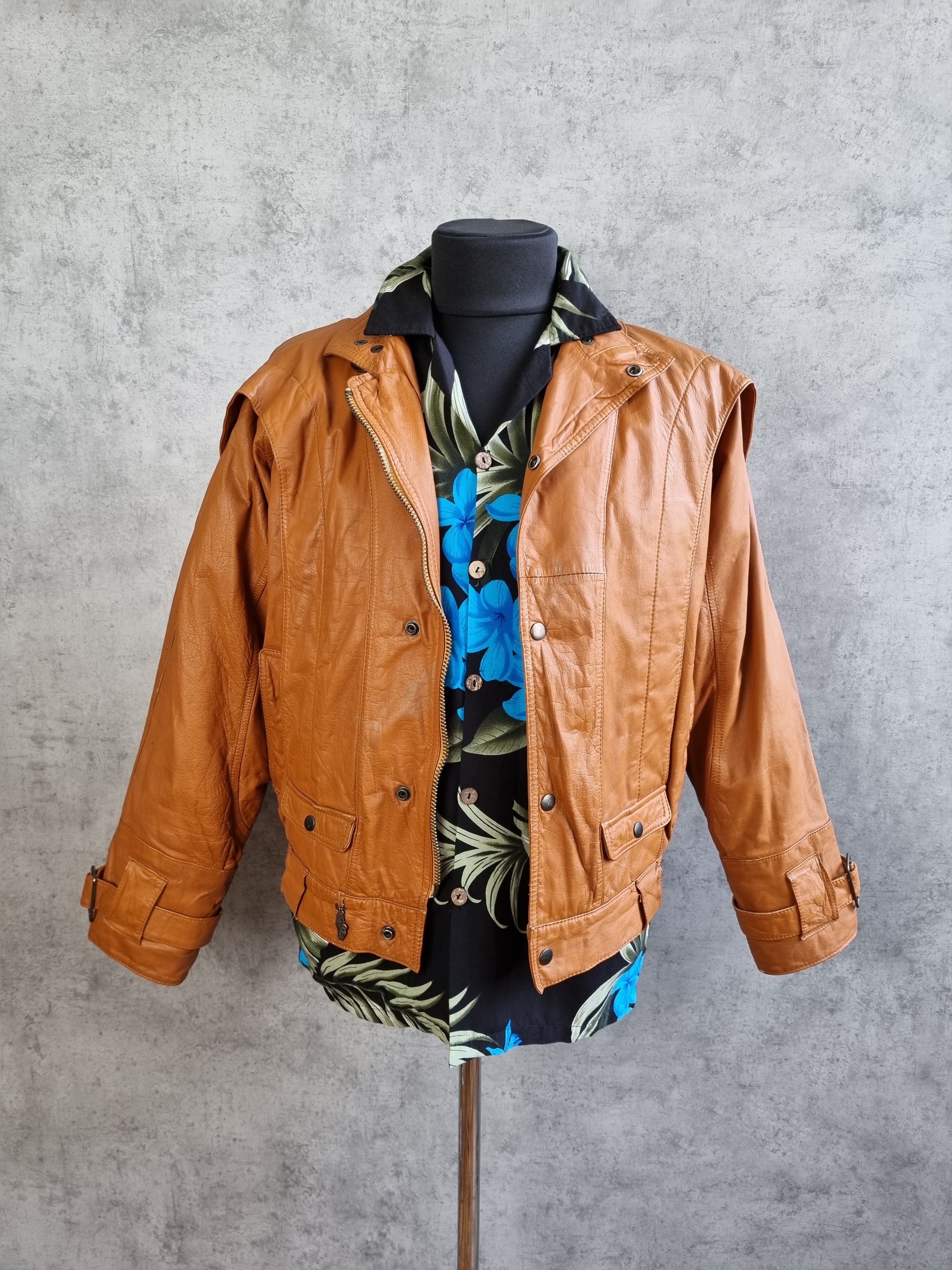 Vintage Rare 80s Real TAXI Driver Leather Jacket Size US M / EU 48-50 / 2 - 4 Thumbnail