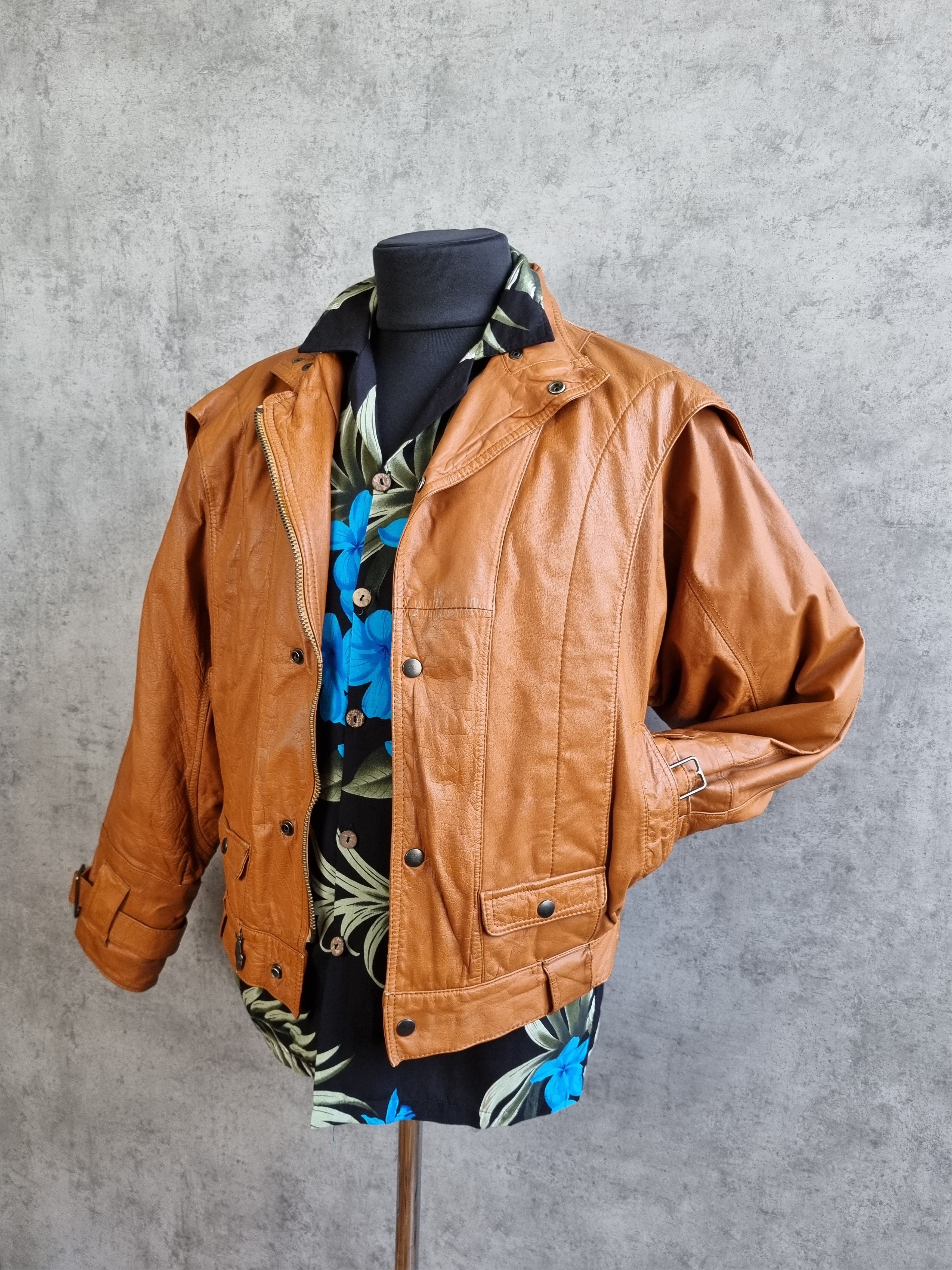Vintage Rare 80s Real TAXI Driver Leather Jacket Size US M / EU 48-50 / 2 - 3 Thumbnail
