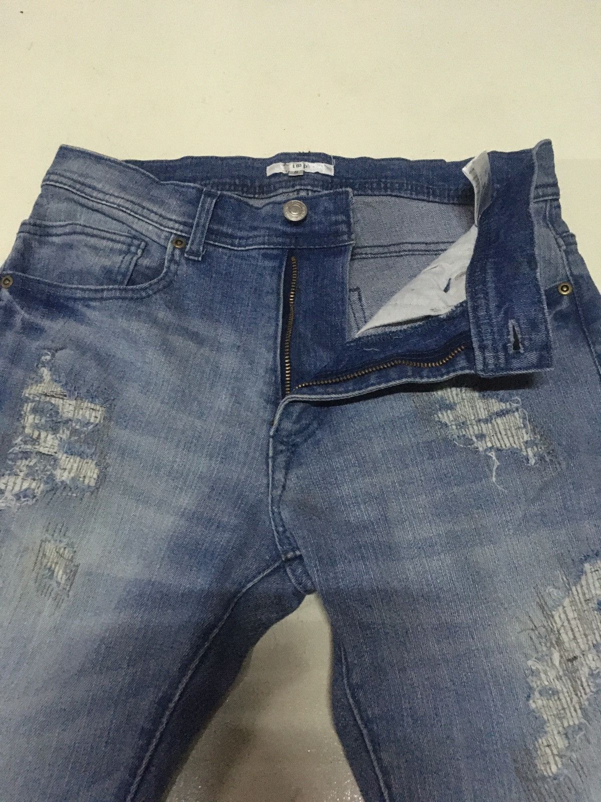 Japanese Brand × Vintage Vintage imp skinny motorcycle distressed jeans japan Size US 29 - 6 Thumbnail