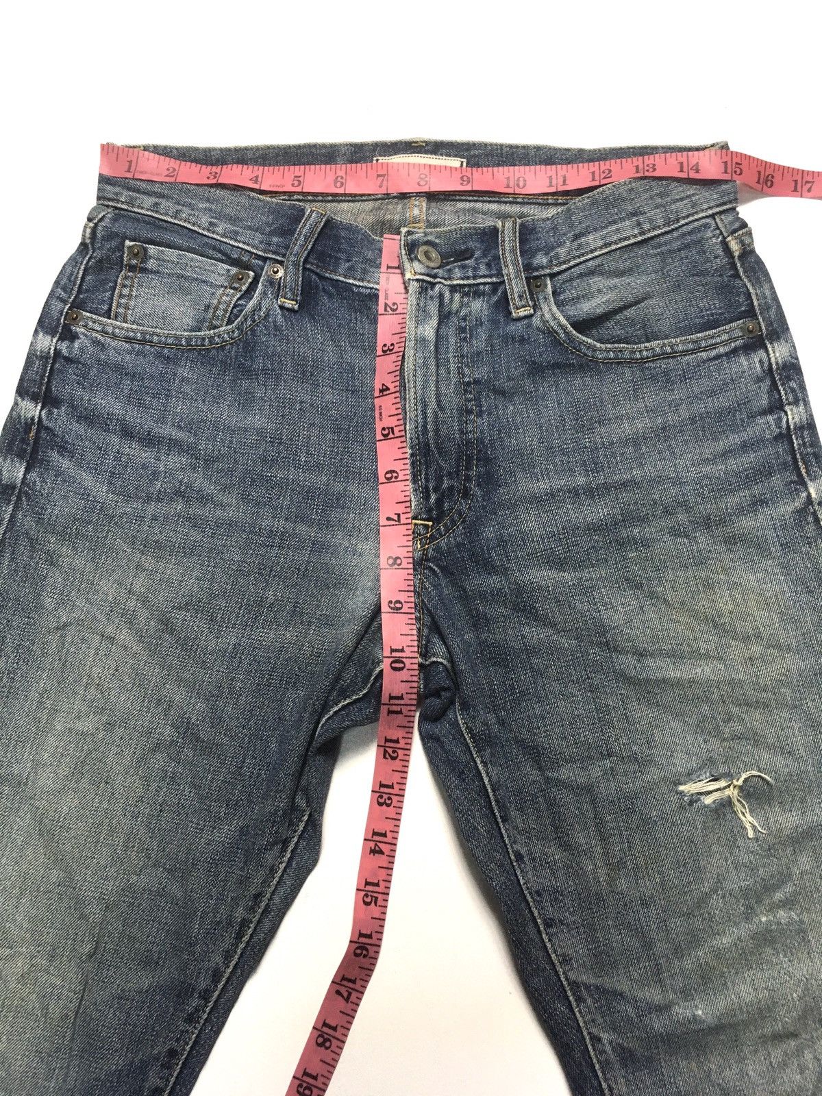 Japanese Brand × Uniqlo × Vintage Vintage uniqlo regular fit distressed selvage jeans japan Size US 30 / EU 46 - 3 Thumbnail