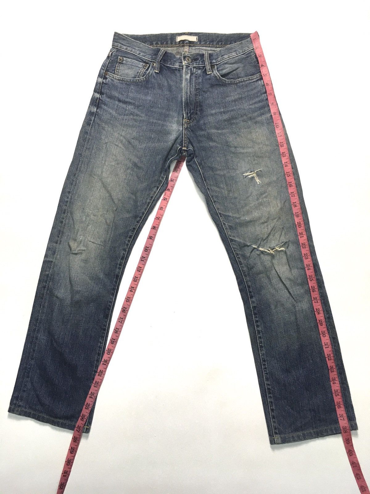 Japanese Brand × Uniqlo × Vintage Vintage uniqlo regular fit distressed selvage jeans japan Size US 30 / EU 46 - 2 Thumbnail