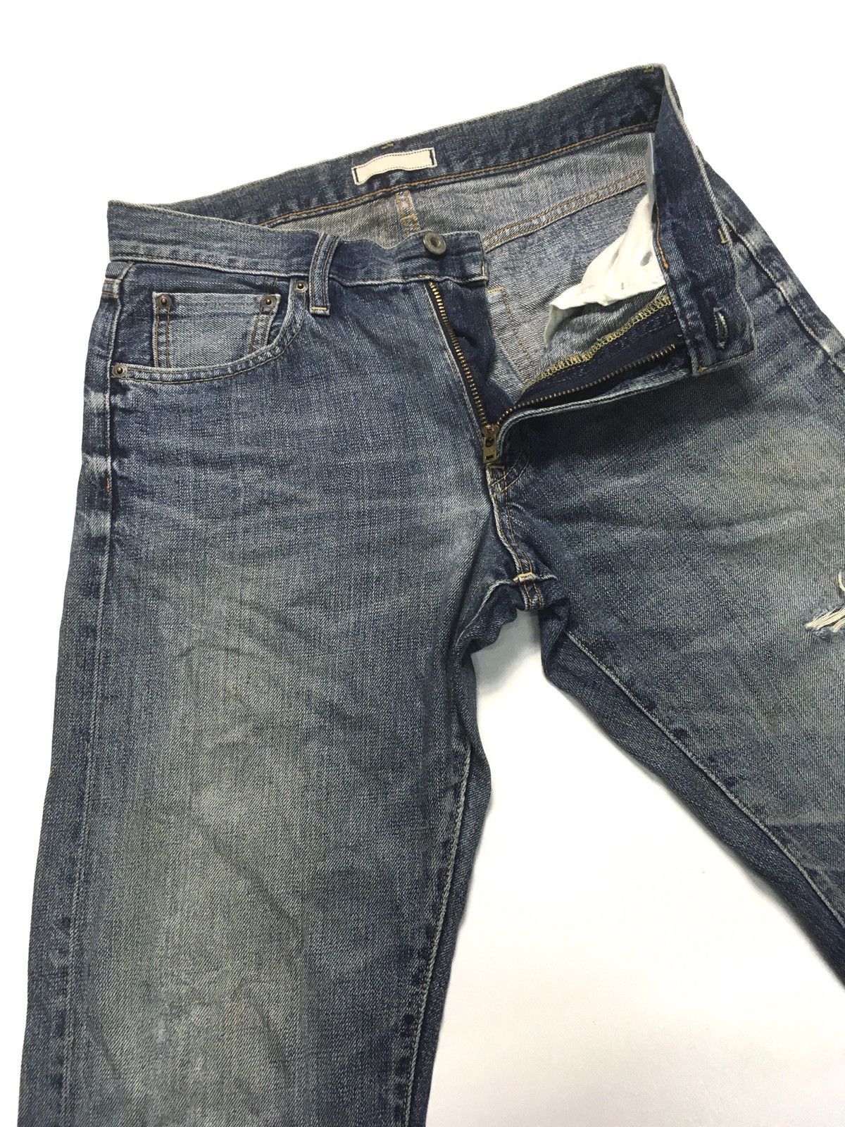 Japanese Brand × Uniqlo × Vintage Vintage uniqlo regular fit distressed selvage jeans japan Size US 30 / EU 46 - 5 Thumbnail