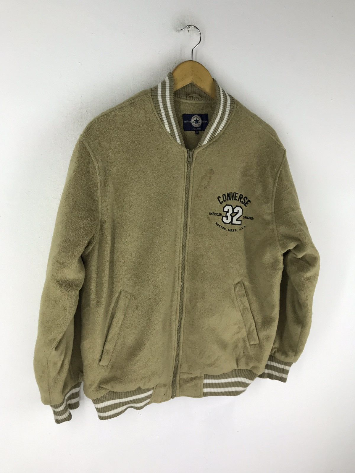 Converse VTG 90s CONVERSE FLEECE BOMBER JACKET QUILTED LINING Size US M / EU 48-50 / 2 - 3 Thumbnail