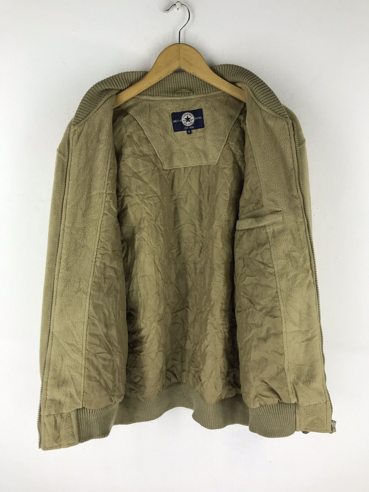 Converse VTG 90s CONVERSE FLEECE BOMBER JACKET QUILTED LINING Size US M / EU 48-50 / 2 - 4 Thumbnail
