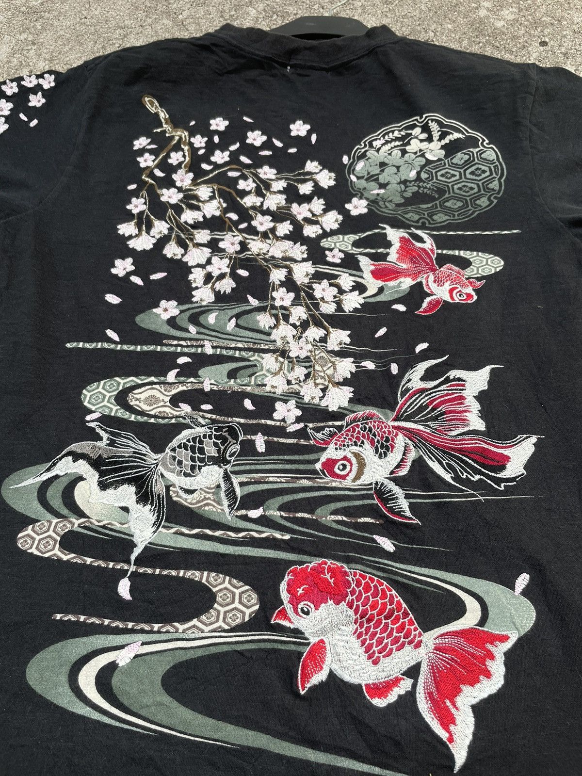 Japanese Brand Japanesse Traditional Gold Fish Emboiderey Tshirt Size US M / EU 48-50 / 2 - 12 Thumbnail