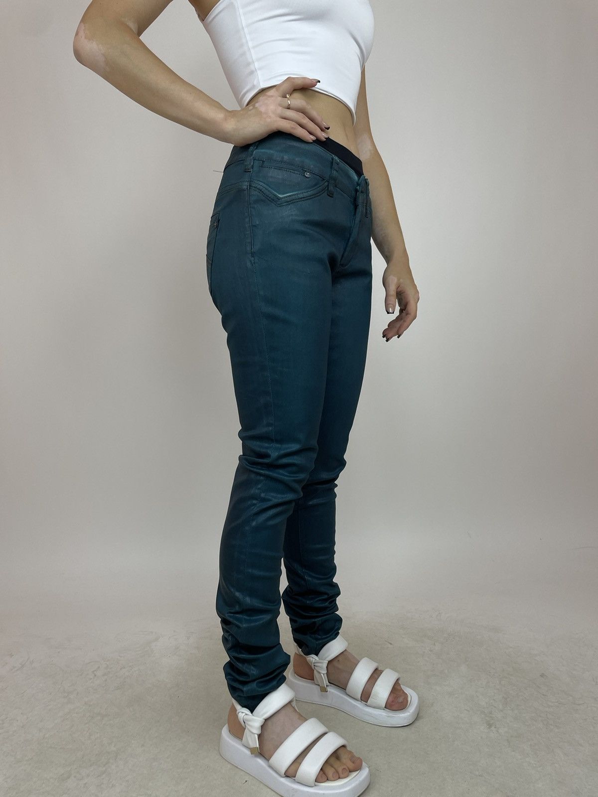 Parasuco PARASUCO Womens Jeans waxed green jador fit denim size 28 Size 28" / US 6 / IT 42 - 7 Thumbnail
