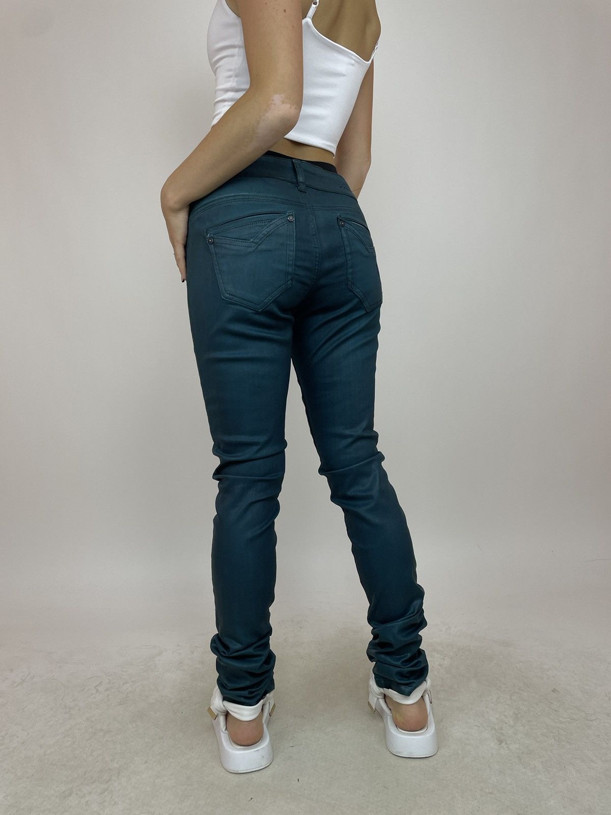 Parasuco PARASUCO Womens Jeans waxed green jador fit denim size 28 Size 28" / US 6 / IT 42 - 5 Thumbnail