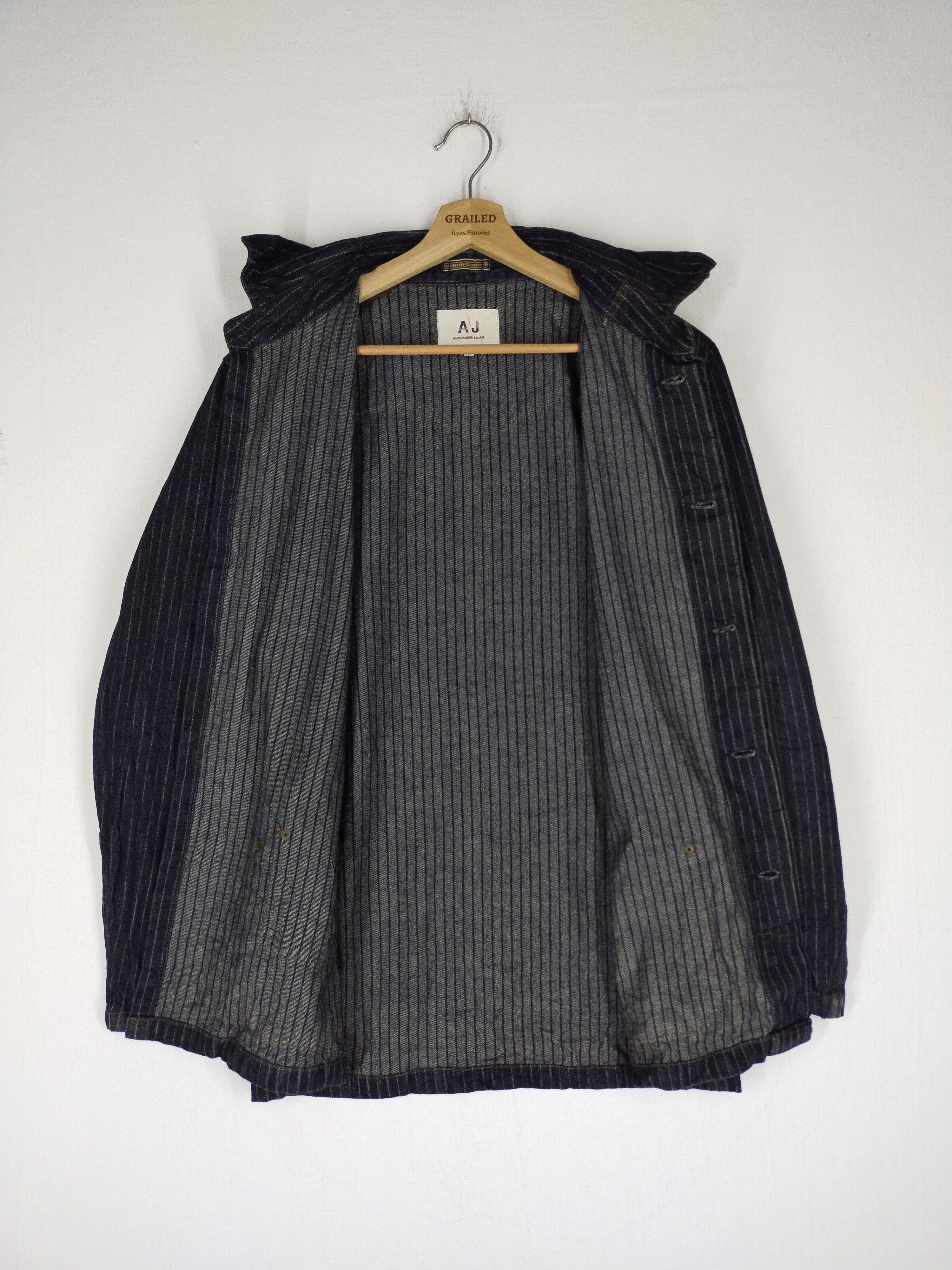 Alexander Julian Alexander Julian Hickory Stripe Indigo Jacket Size US L / EU 52-54 / 3 - 6 Thumbnail