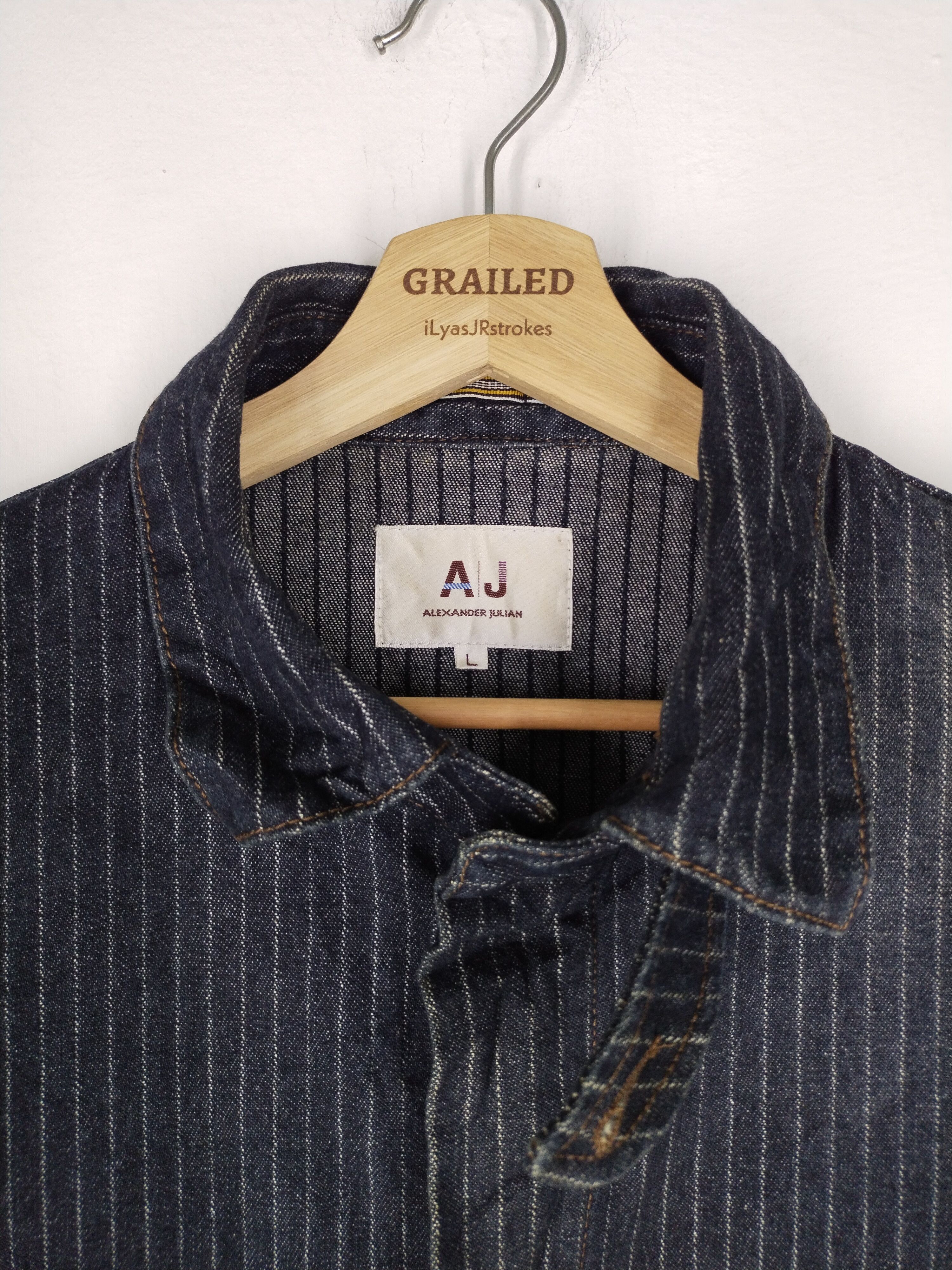 Alexander Julian Alexander Julian Hickory Stripe Indigo Jacket Size US L / EU 52-54 / 3 - 16 Thumbnail