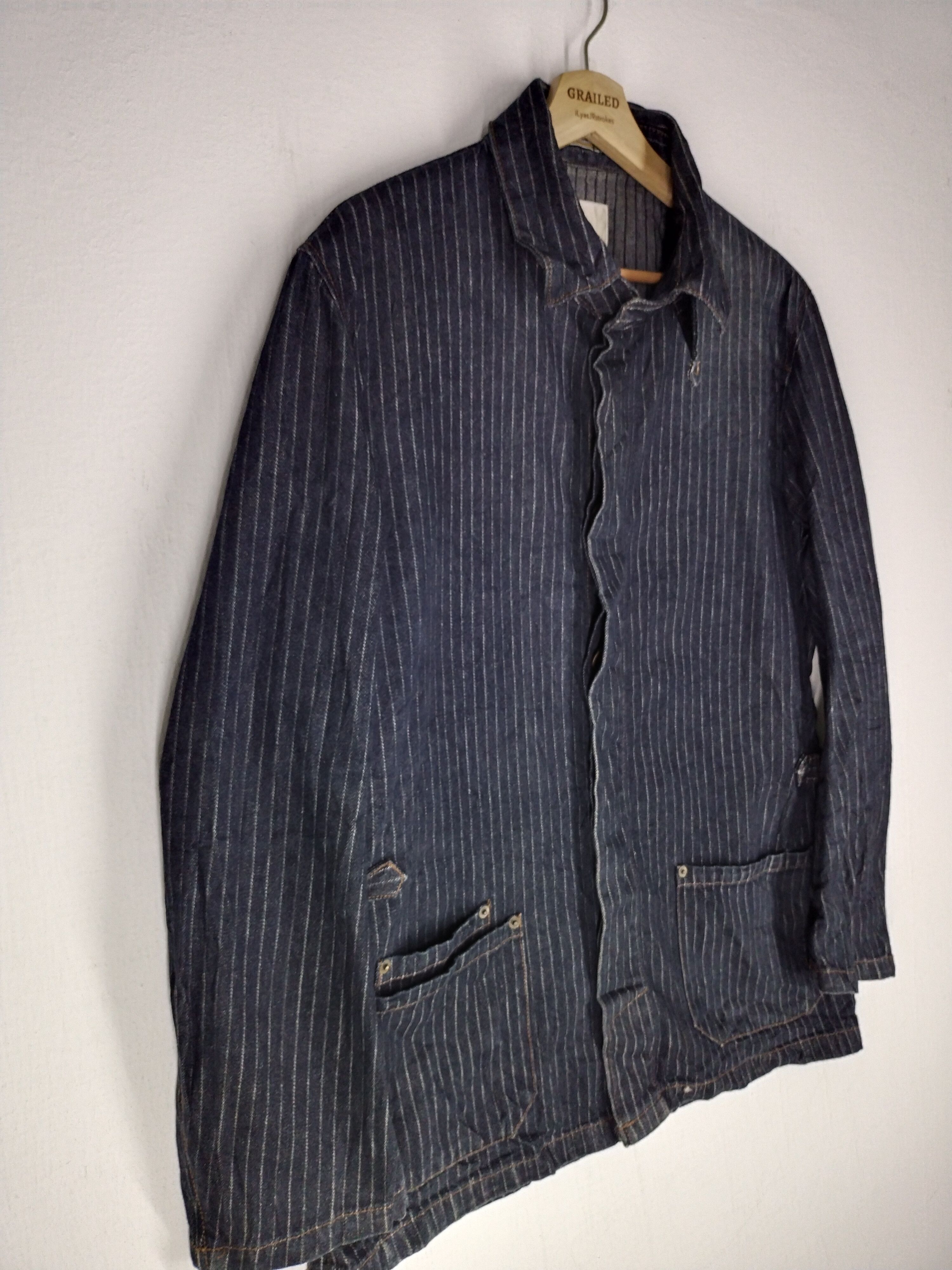 Alexander Julian Alexander Julian Hickory Stripe Indigo Jacket Size US L / EU 52-54 / 3 - 3 Thumbnail