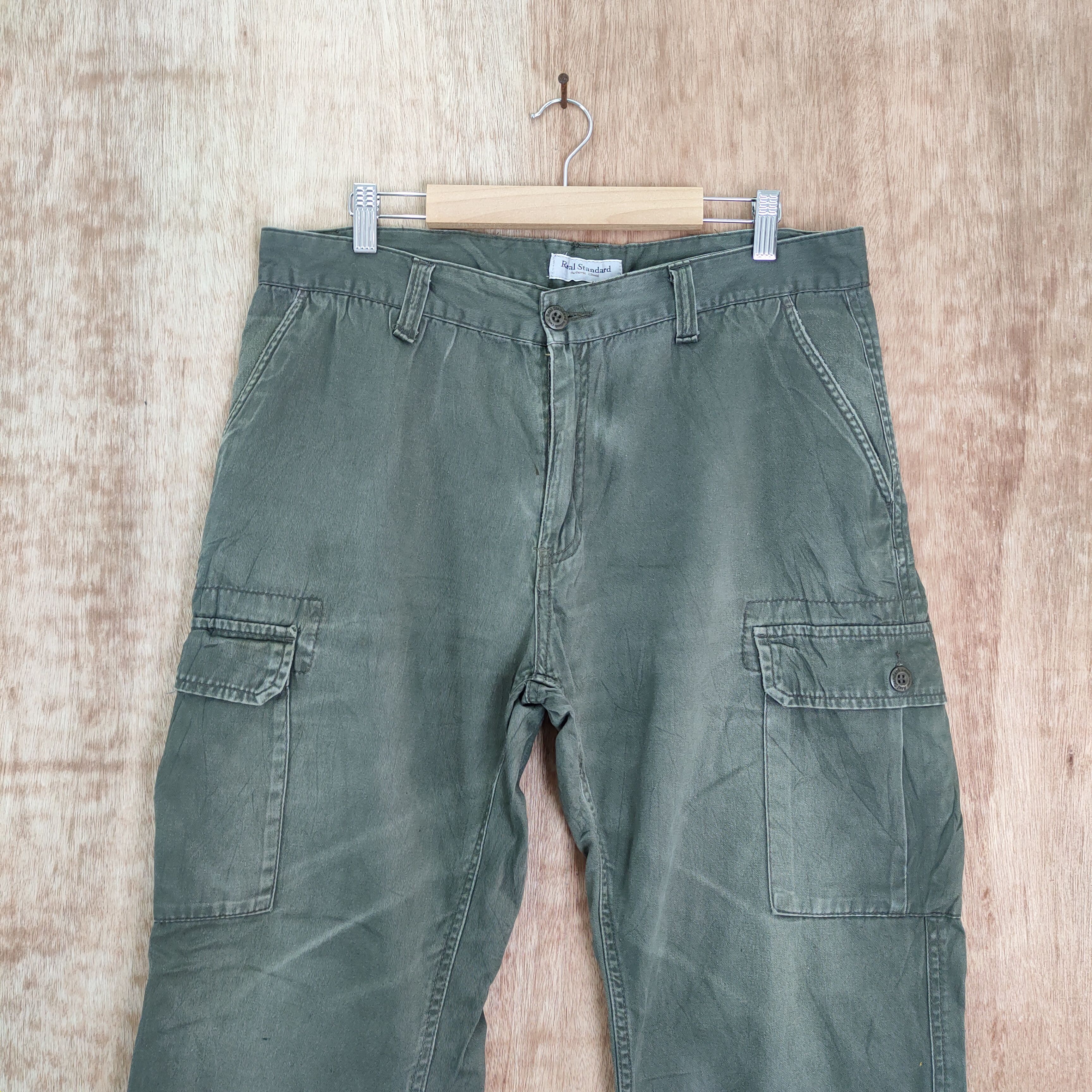 Japanese Brand VINTAGE REAL STANDARD FADED CARGO PANTS Size US 36 / EU 52 - 2 Thumbnail