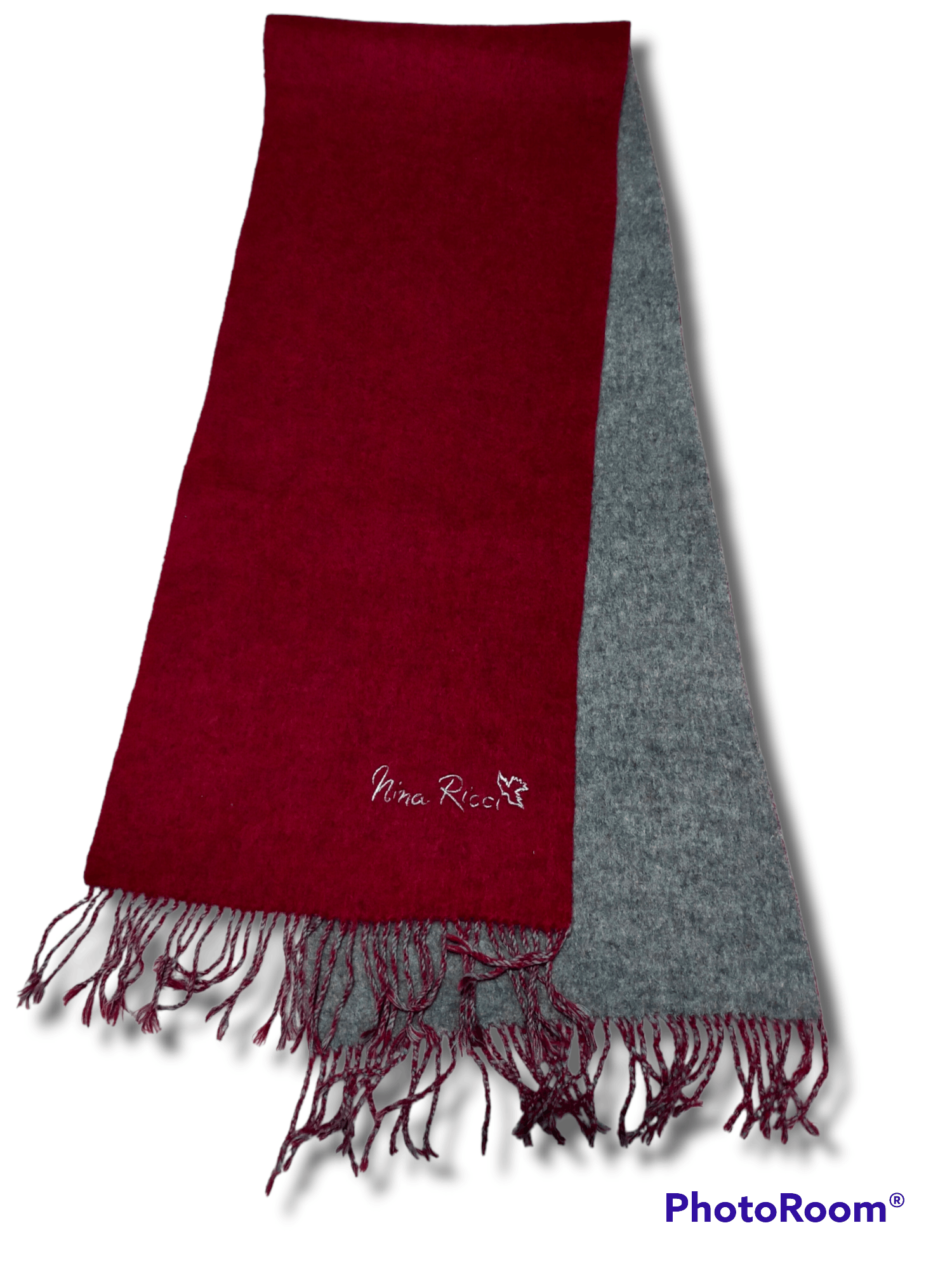 Nina Ricci NINA RICCI WOMEN'S MAROON REVERSIBLE SCARF MUFFLER NECKWEAR Size ONE SIZE - 3 Thumbnail
