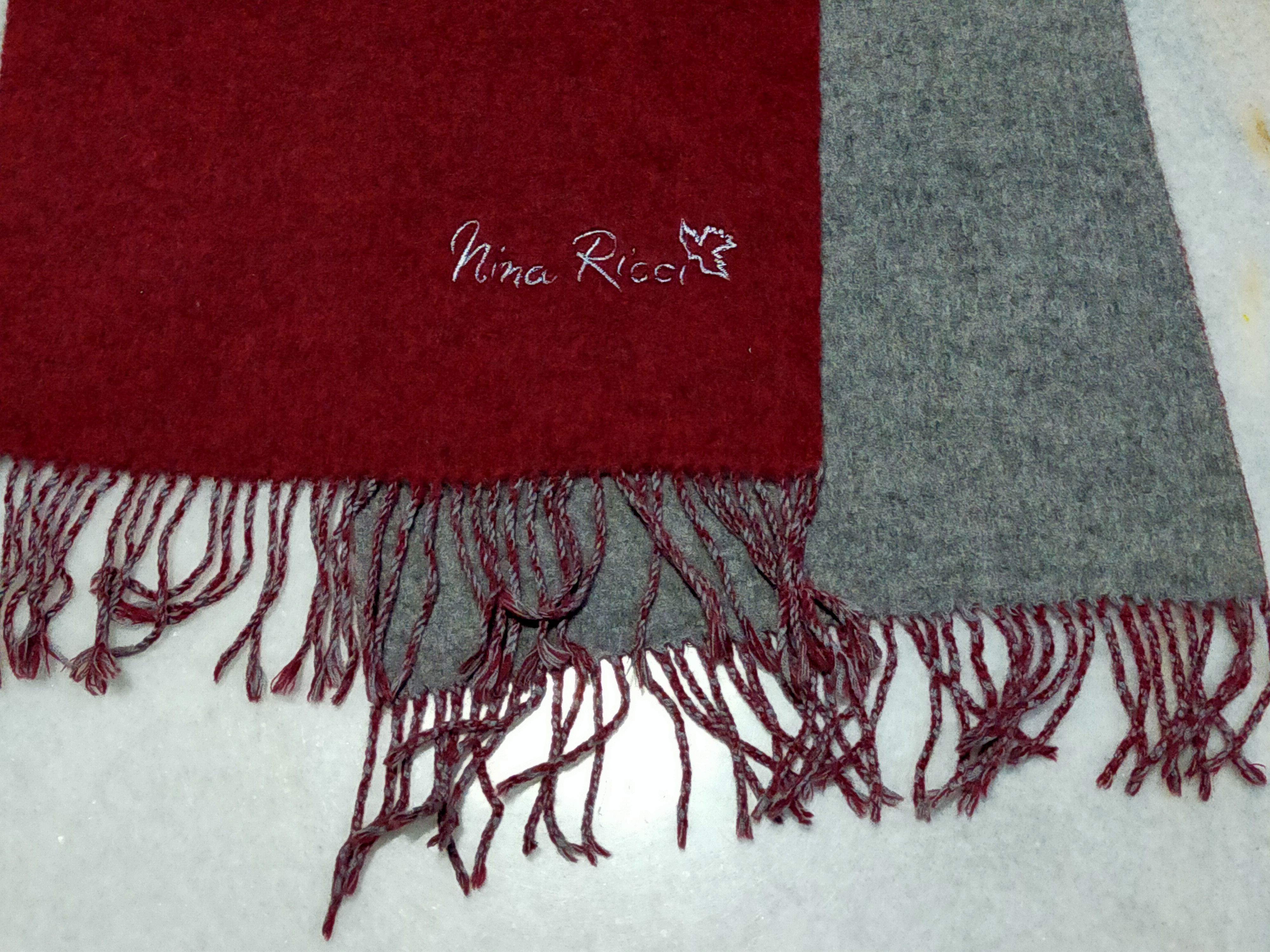 Nina Ricci NINA RICCI WOMEN'S MAROON REVERSIBLE SCARF MUFFLER NECKWEAR Size ONE SIZE - 4 Thumbnail