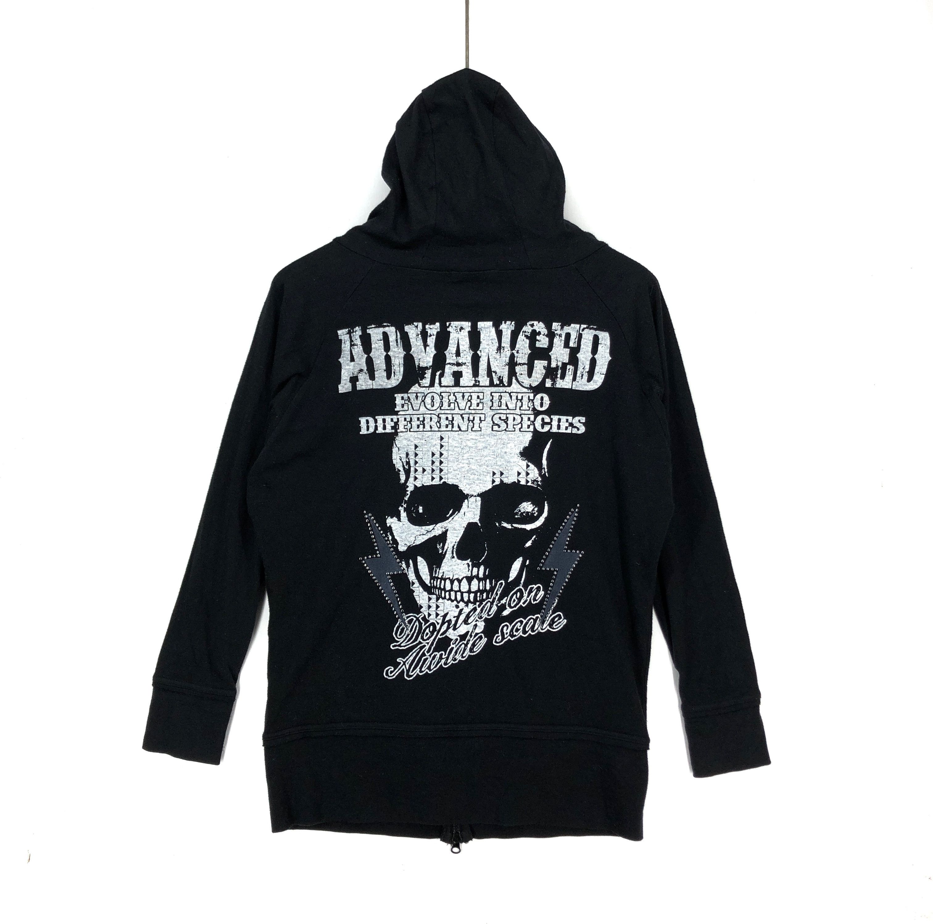 image of Skulls Ghost Of Harlem Zipper Hoodie Design 1469-53 in Black, Men's (Size Medium)