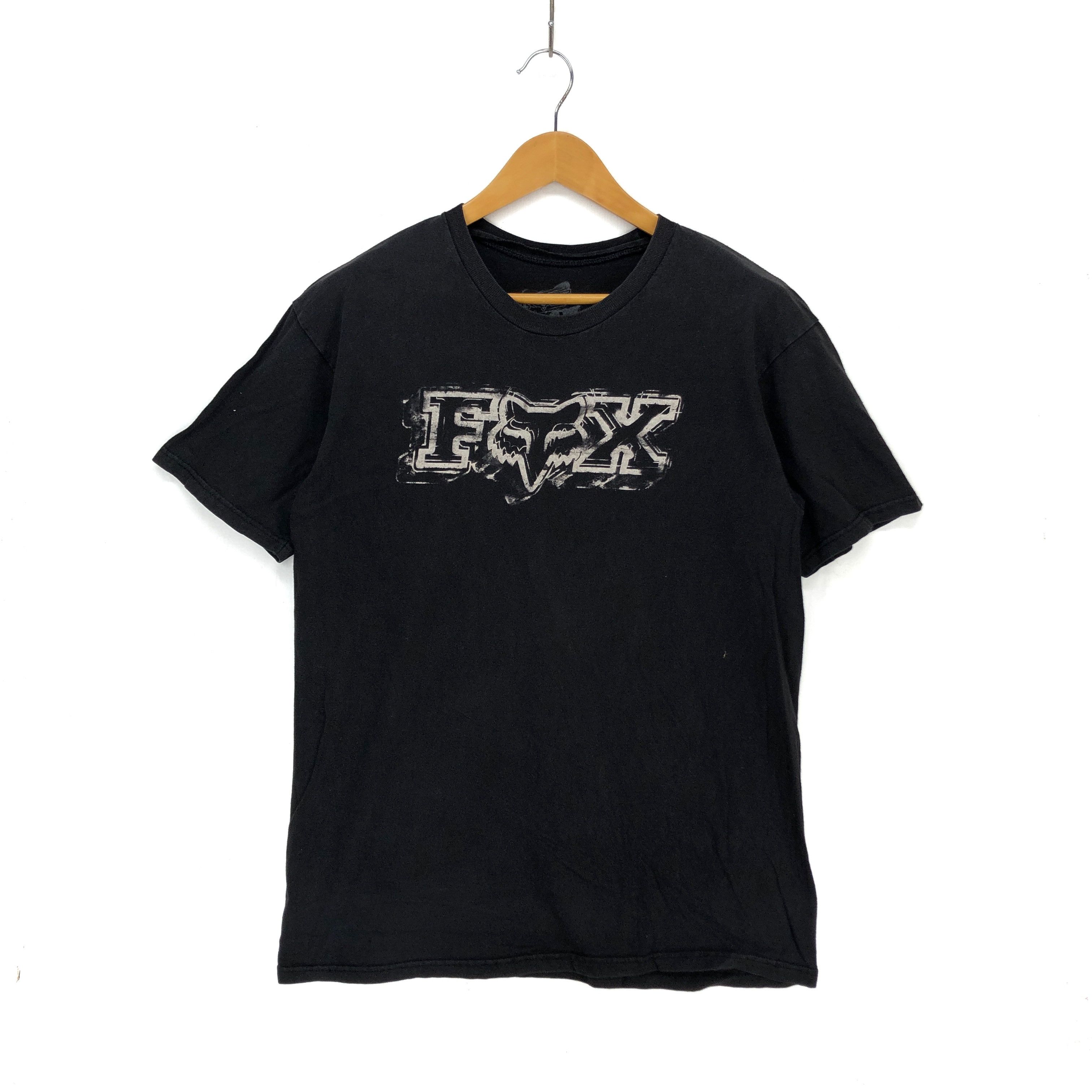 image of Fox Crew Neck T Shirt 1616-60 in Black, Men's (Size Large)