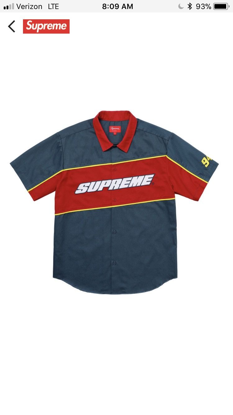 Supreme Supreme Color Blocked Work Shirt Light Navy SS18 | Grailed