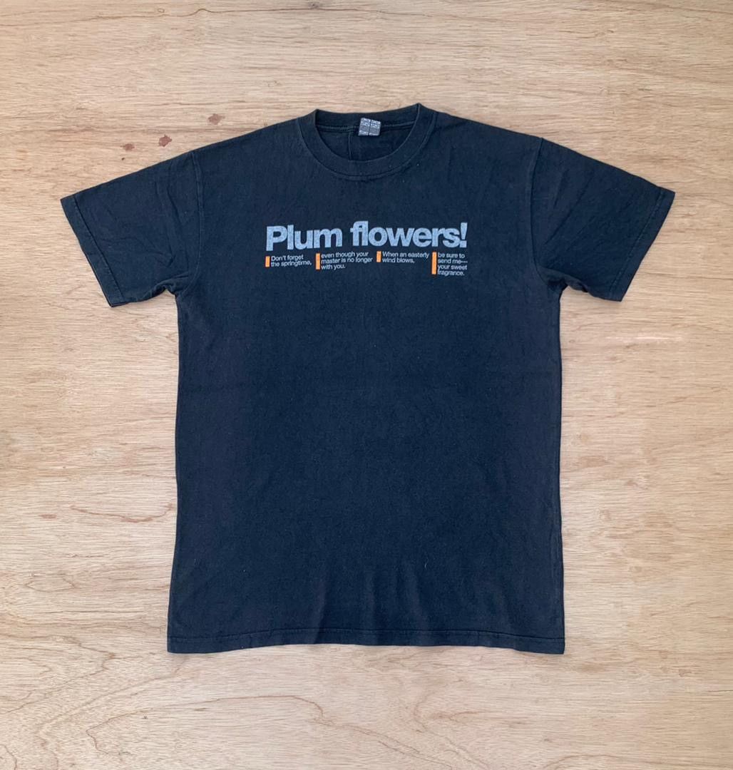 image of Vintage Tee Plum Flowers C3 in Black, Men's (Size Large)