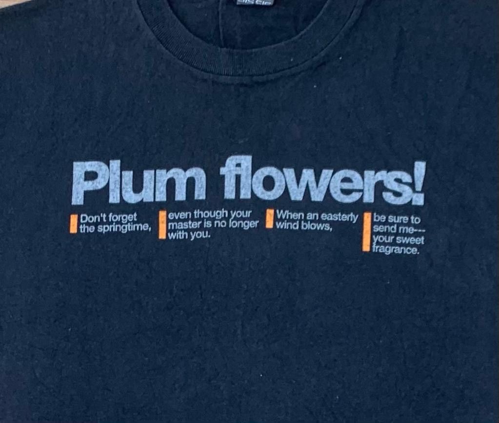 Vintage vintage tee Plum Flowers C3 Size US L / EU 52-54 / 3 - 2 Thumbnail