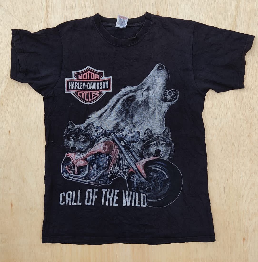 image of Fruit Of The Loom x Harley Davidson Vintage Tee D - 20 Harley Davidson in Black, Men's (Size Small)