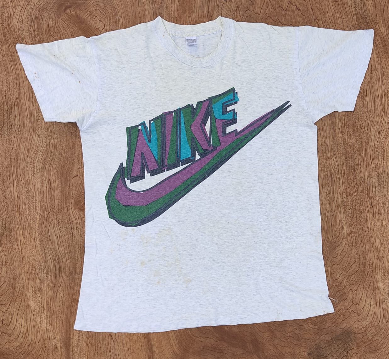 Nike × Vintage vintage Nike tee big swoosh logo 90s C16 greytag Size US L / EU 52-54 / 3 - 1 Thumbnail