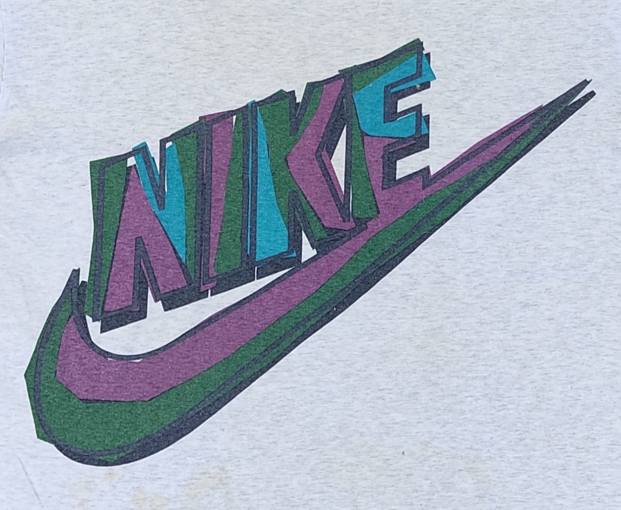 Nike × Vintage vintage Nike tee big swoosh logo 90s C16 greytag Size US L / EU 52-54 / 3 - 2 Thumbnail