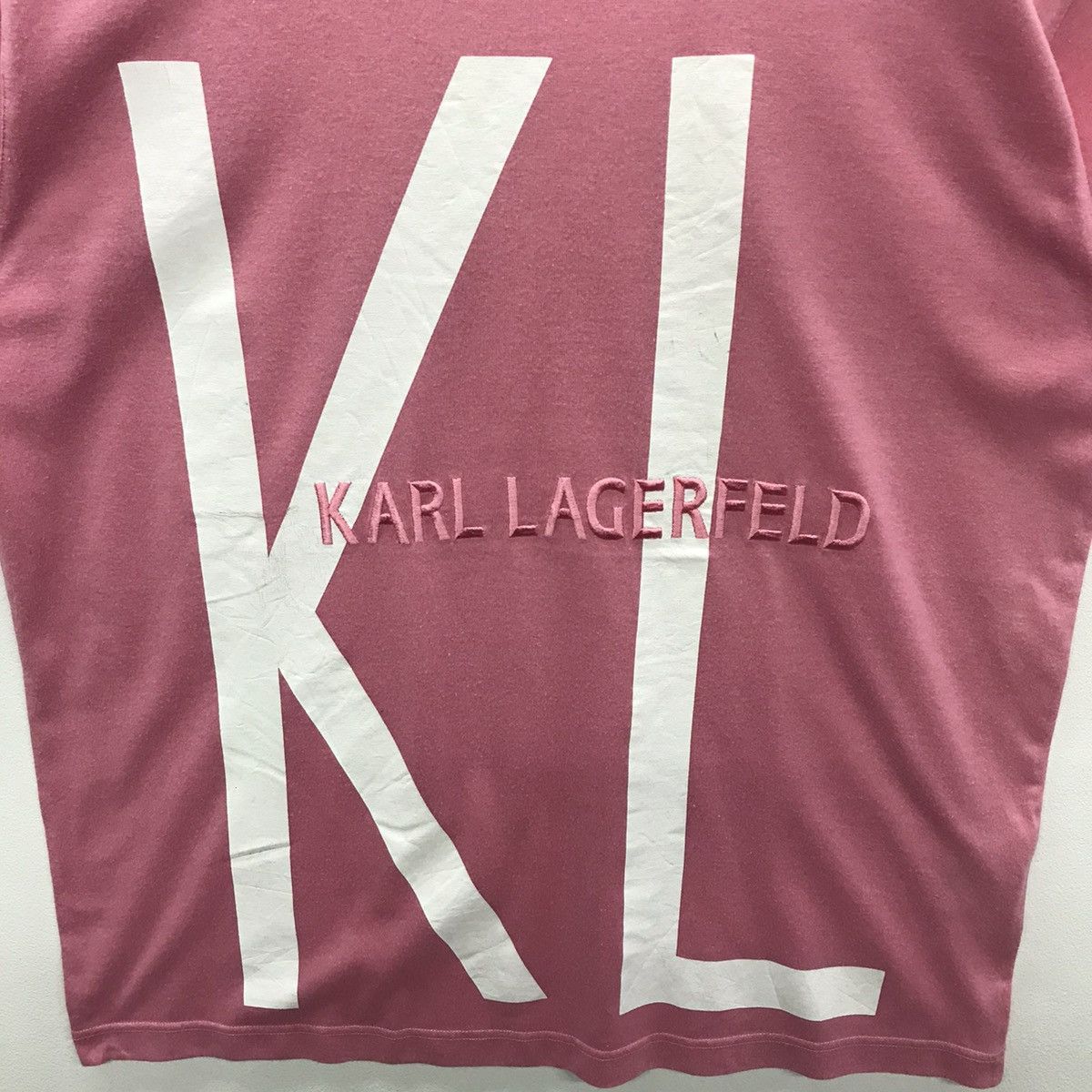 Designer × Karl Lagerfeld *Rare!! Karl Langerfeld Spellout Embroidery Tee Size US M / EU 48-50 / 2 - 4 Thumbnail