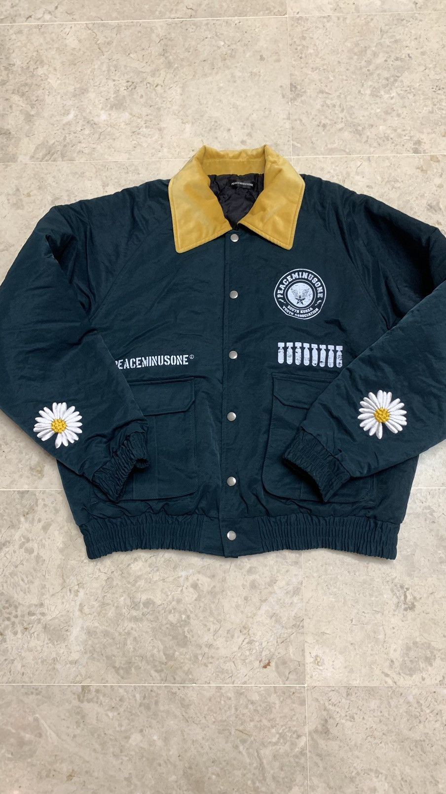 ジャケット・アウター peaceminusone BOMBER JACKET DARK GREEN peaceminusone BOMBER JACKET DARK GREEN PEACEMINUSONE BOMBER