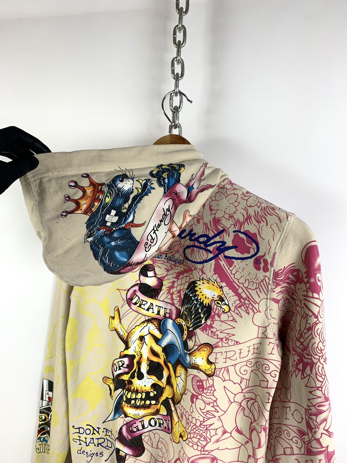 Christian Audigier WMNS Vintage Ed Hardy By Christian Audigier Japan Hoodie Size ONE SIZE - 9 Thumbnail