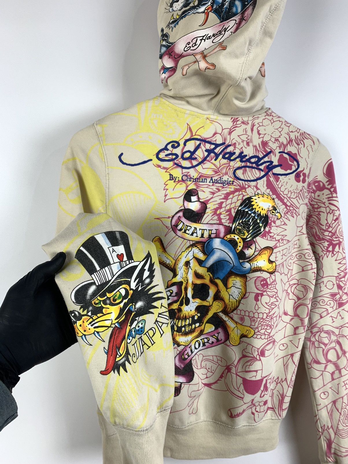 Christian Audigier WMNS Vintage Ed Hardy By Christian Audigier Japan Hoodie Size ONE SIZE - 13 Thumbnail