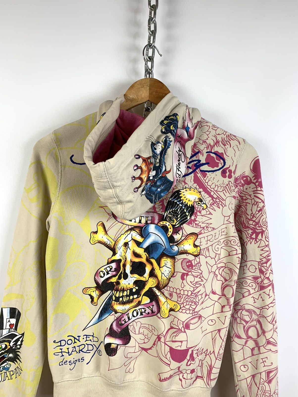 Christian Audigier WMNS Vintage Ed Hardy By Christian Audigier Japan Hoodie Size ONE SIZE - 7 Thumbnail
