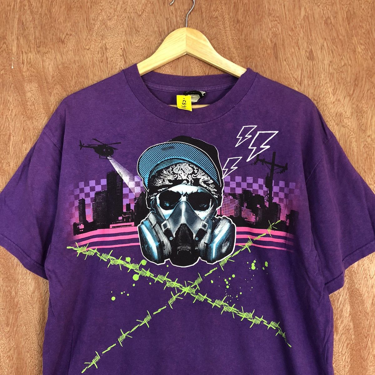 Vintage DL Hybrid graffiti hip hop rapper Purple Tshirt #1682 Size US L / EU 52-54 / 3 - 7 Thumbnail