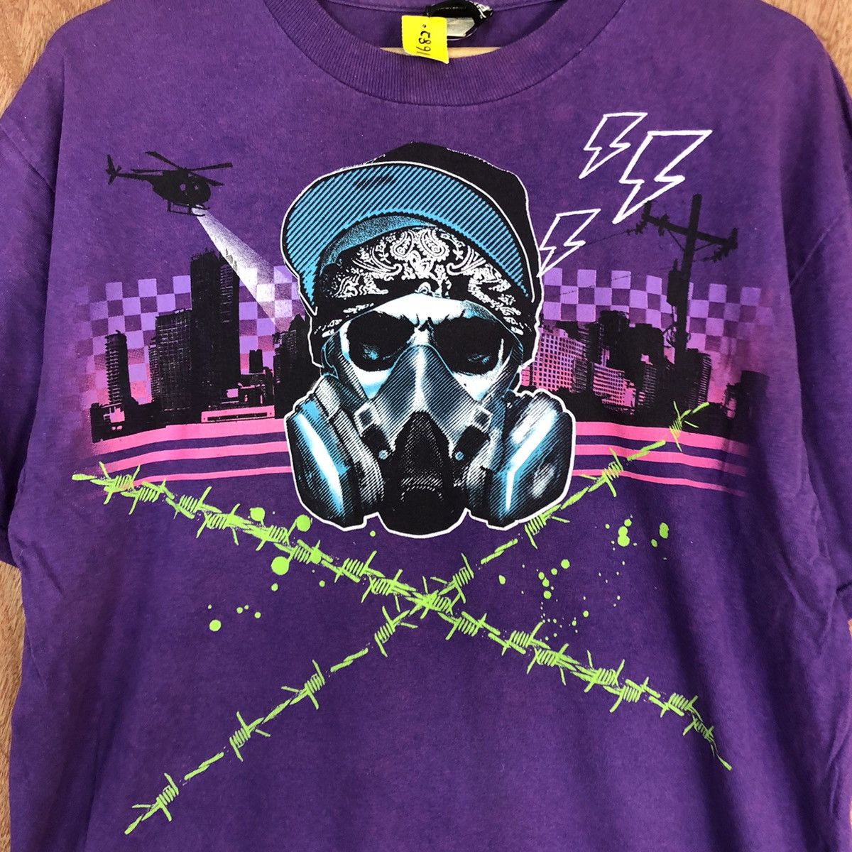 Vintage DL Hybrid graffiti hip hop rapper Purple Tshirt #1682 Size US L / EU 52-54 / 3 - 8 Thumbnail