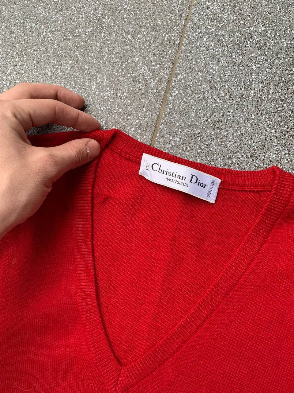 Dior Vintage Dior 90s red sweater vest Size US L / EU 52-54 / 3 - 2 Thumbnail