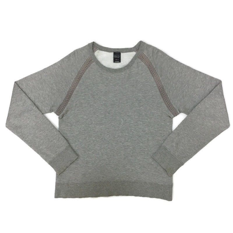 image of Number N Ine Number (N)Ine 2003 Cable Knit Detail Crewneck Sweatshirt in Grey, Men's (Size Medium)