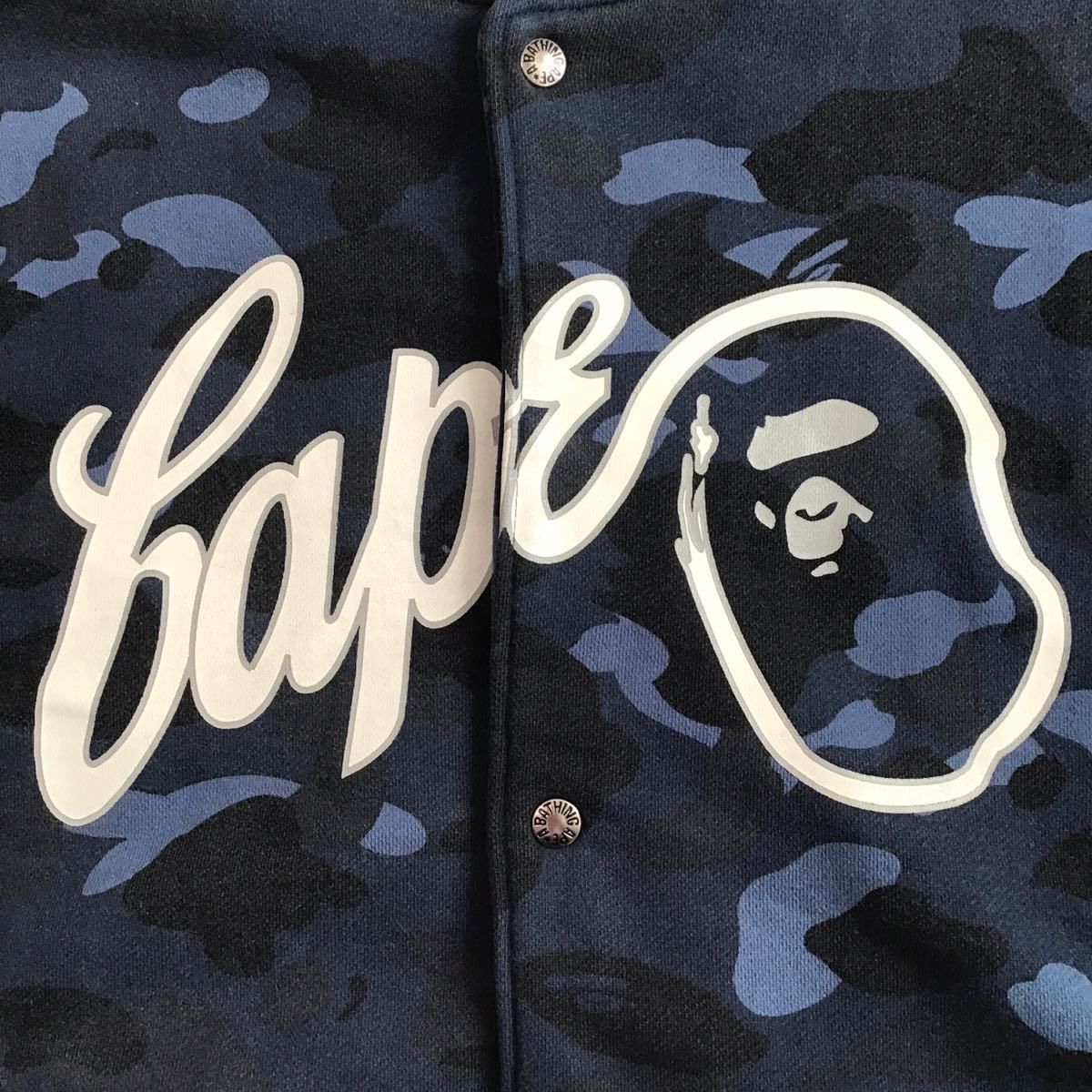 Bape BAPE Blue camo sweat varsity jacket a bathing ape bomber Size US L / EU 52-54 / 3 - 2 Thumbnail