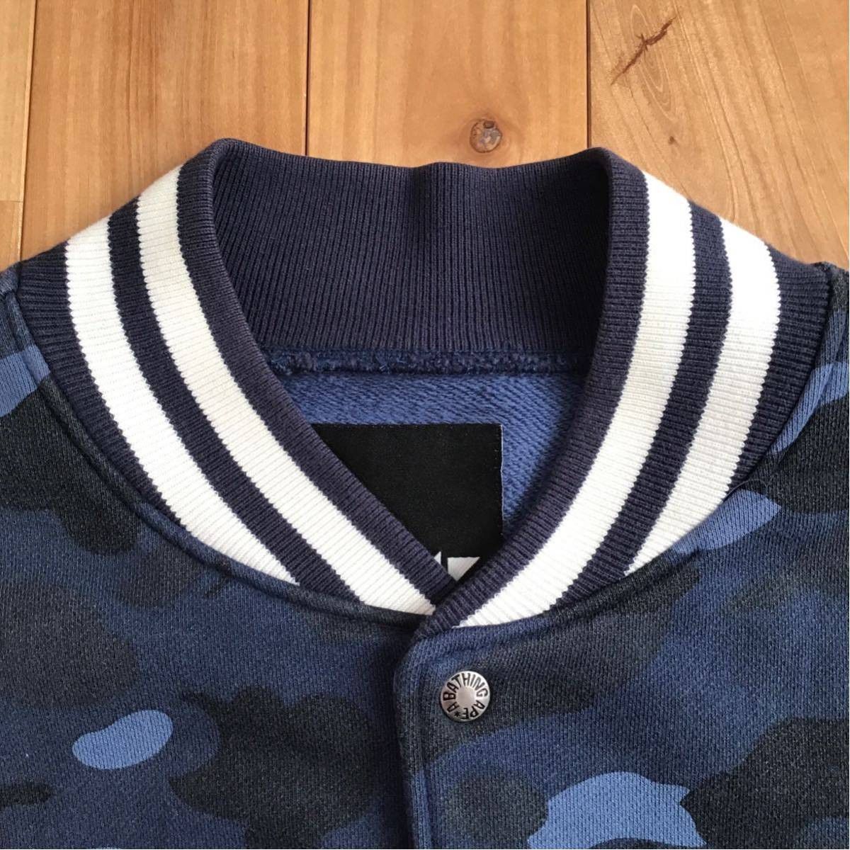 Bape BAPE Blue camo sweat varsity jacket a bathing ape bomber Size US L / EU 52-54 / 3 - 5 Thumbnail