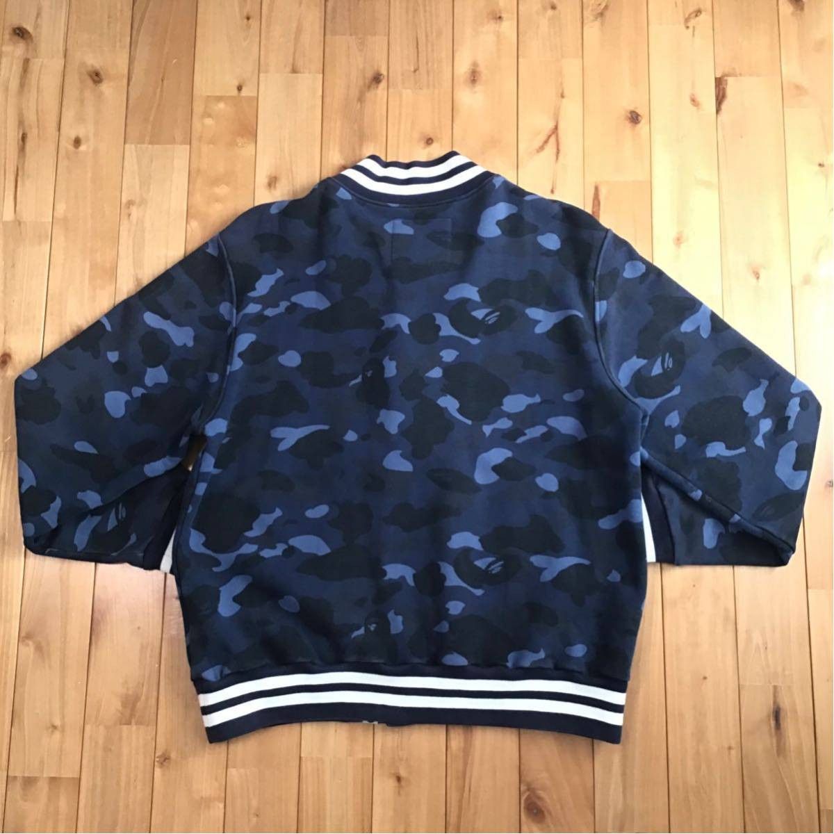 Bape BAPE Blue camo sweat varsity jacket a bathing ape bomber Size US L / EU 52-54 / 3 - 3 Thumbnail