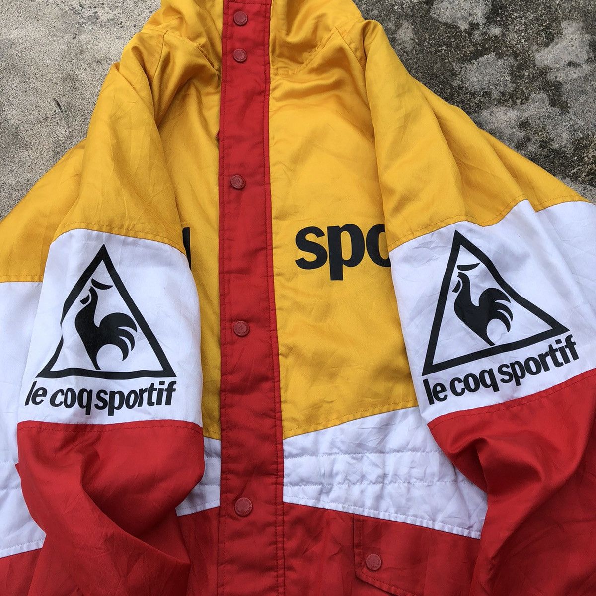 Le Coq Sportif × Vintage Le Coq Sportif Tricolour Big Logo France Long Light Jacket Size US XL / EU 56 / 4 - 11 Thumbnail