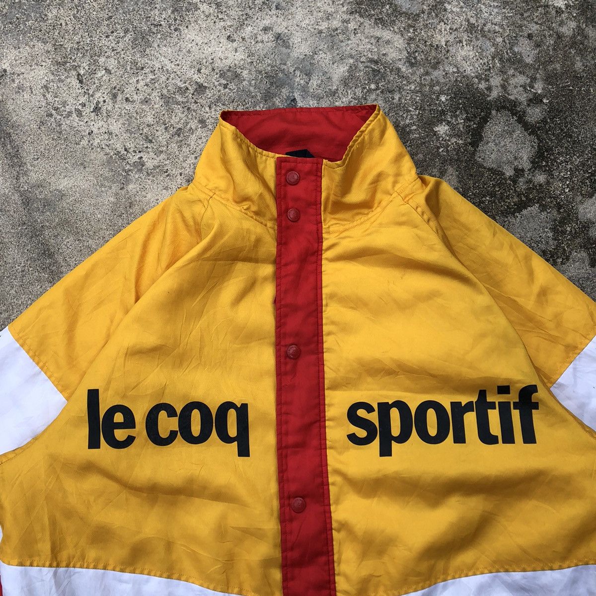 Le Coq Sportif × Vintage Le Coq Sportif Tricolour Big Logo France Long Light Jacket Size US XL / EU 56 / 4 - 4 Thumbnail