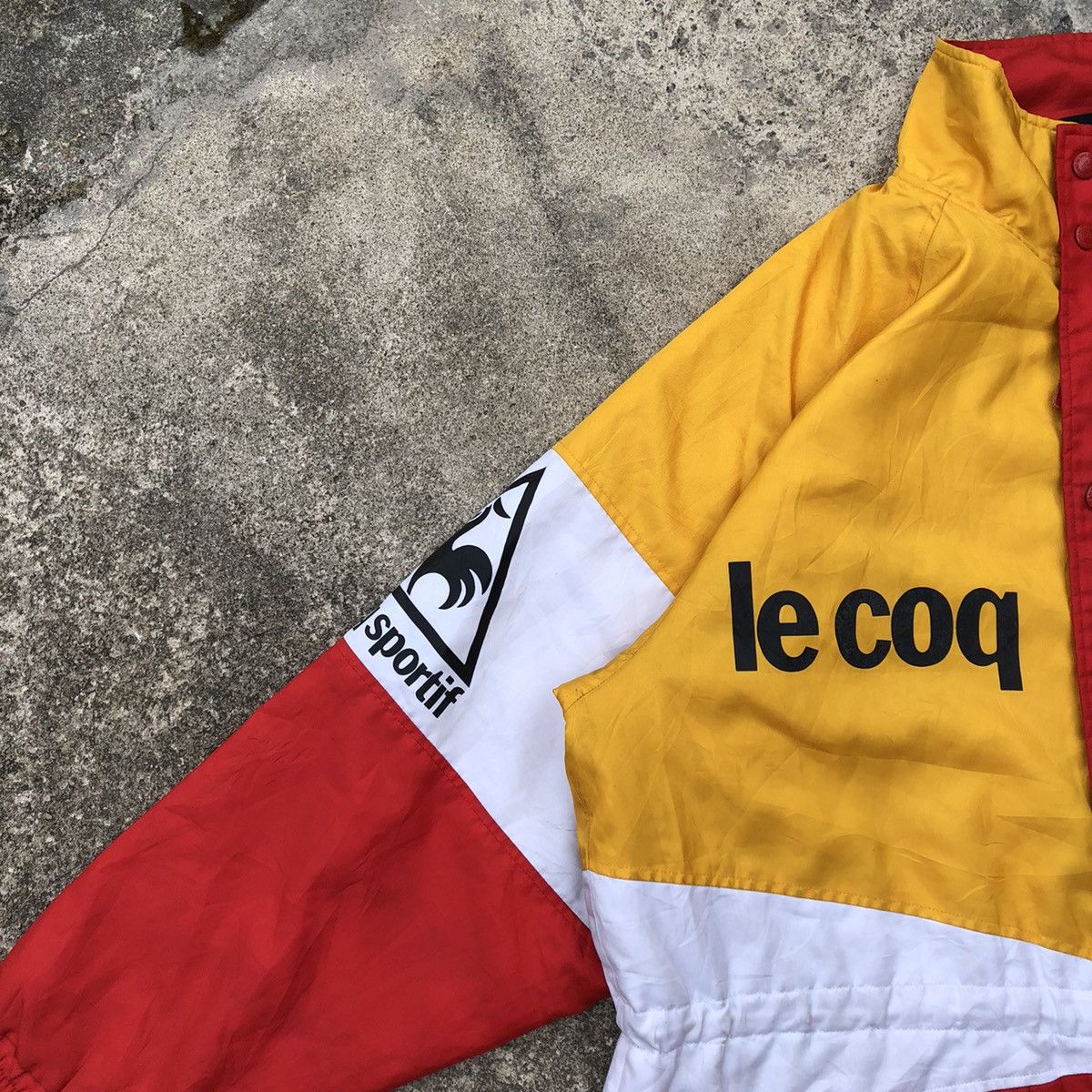 Le Coq Sportif × Vintage Le Coq Sportif Tricolour Big Logo France Long Light Jacket Size US XL / EU 56 / 4 - 9 Thumbnail