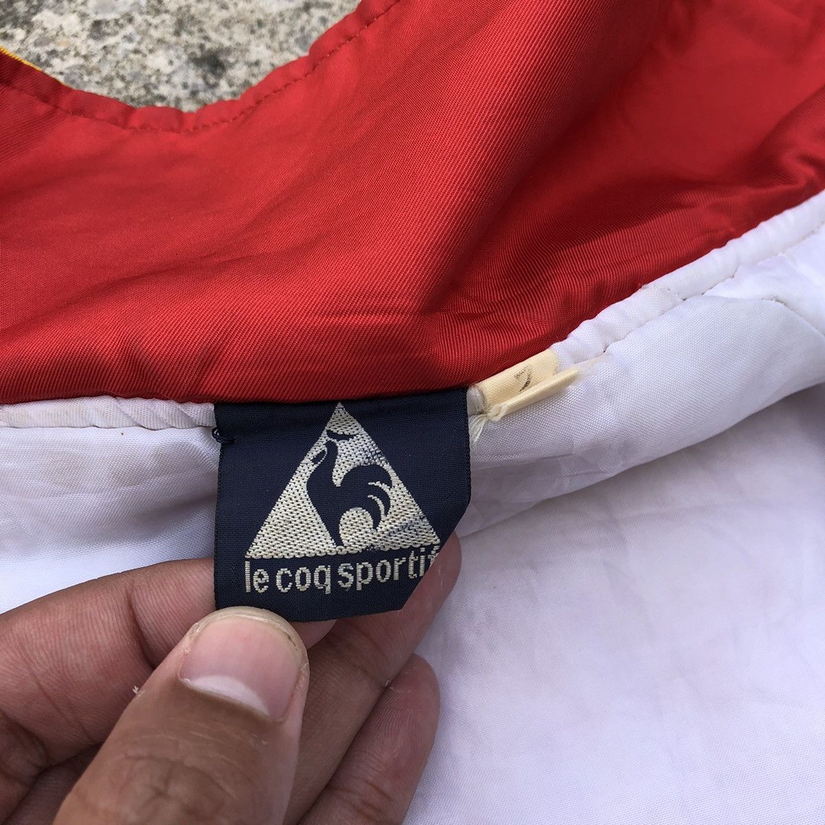 Le Coq Sportif × Vintage Le Coq Sportif Tricolour Big Logo France Long Light Jacket Size US XL / EU 56 / 4 - 16 Thumbnail