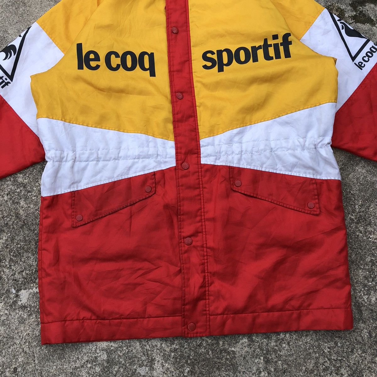 Le Coq Sportif × Vintage Le Coq Sportif Tricolour Big Logo France Long Light Jacket Size US XL / EU 56 / 4 - 6 Thumbnail