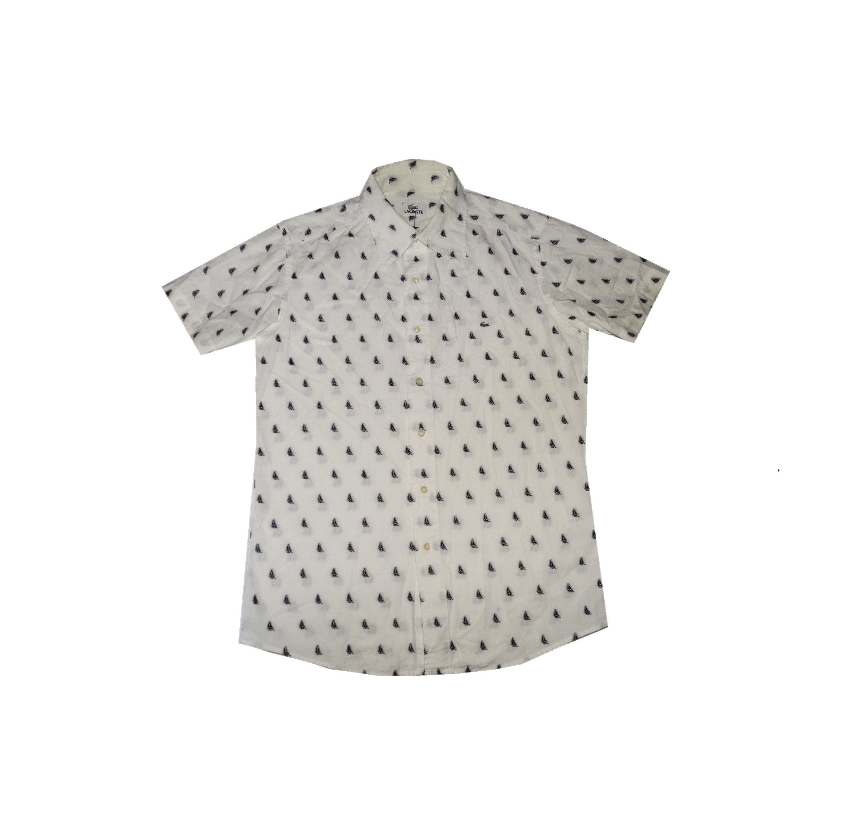 Lacoste I7 Lacoste boats print monogram shirt white m 2 Size M / US 6-8 / IT 42-44 - 1 Thumbnail