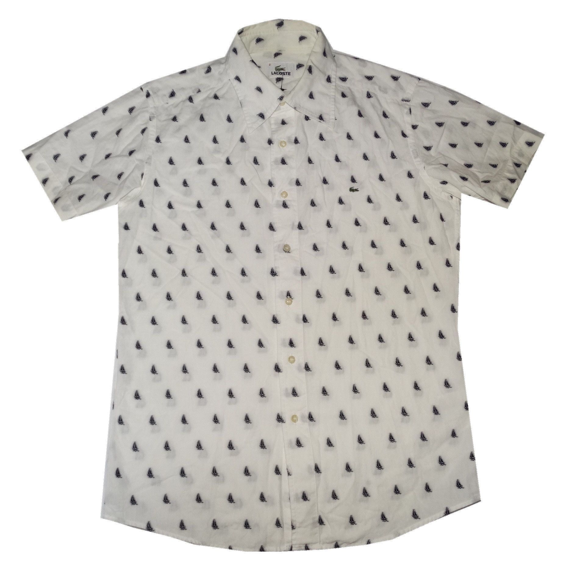 Lacoste I7 Lacoste boats print monogram shirt white m 2 Size M / US 6-8 / IT 42-44 - 2 Thumbnail