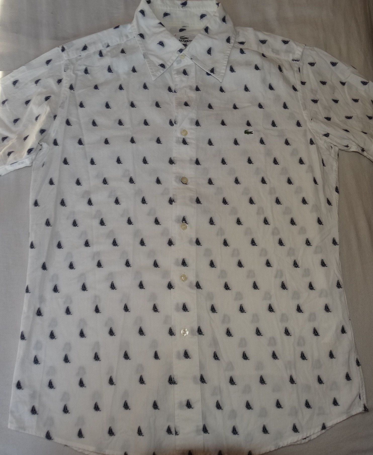 Lacoste I7 Lacoste boats print monogram shirt white m 2 Size M / US 6-8 / IT 42-44 - 4 Thumbnail