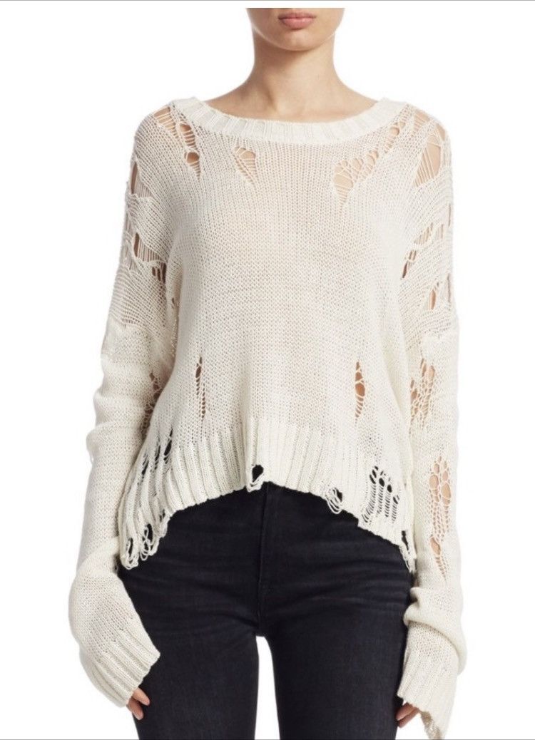 R13 Cotton shredded Sweater. Medium Size M / US 6-8 / IT 42-44 - 16 Thumbnail